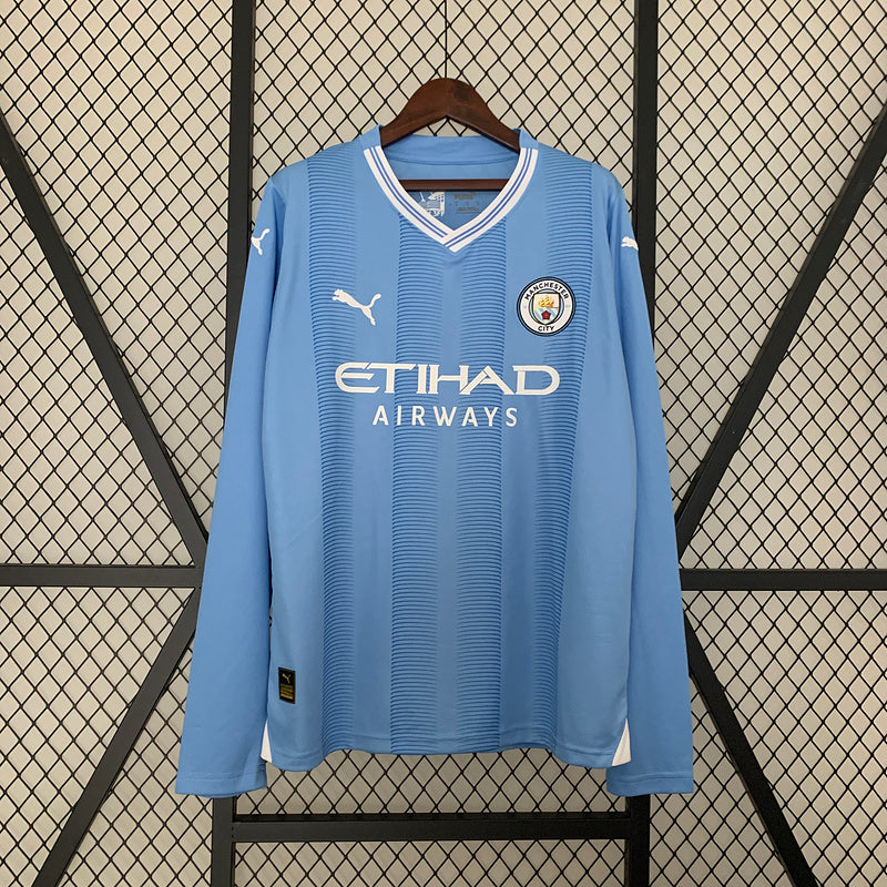 CAMISA MANCHESTER CITY - MANGA LONGA - CASA/ HOME - TORCEDOR - 23/24