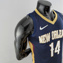 CAMISA NEW ORLEANS PELICANS - AZUL COM NIKE BRILHANTE - ICON EDITION 75TH ANNIVERSARY - 2021/ 2022