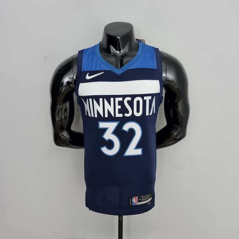 CAMISA MINNESOTA TIMBERWOLVES - AZUL COM NIKE BRILHANTE - CITY EDITION 75TH ANNIVERSARY - 2022