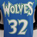 CAMISA MINNESOTA TIMBERWOLVES - AZUL COM NIKE BRILHANTE - CITY EDITION 75TH ANNIVERSARY - 2022