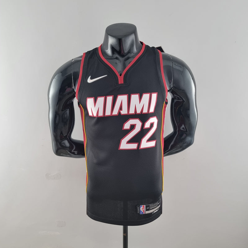CAMISA MIAMI HEAT - ICON EDITION 75TH ANNIVERSARY - NIKE BRILHANTE - PRETA - 2021/ 2022