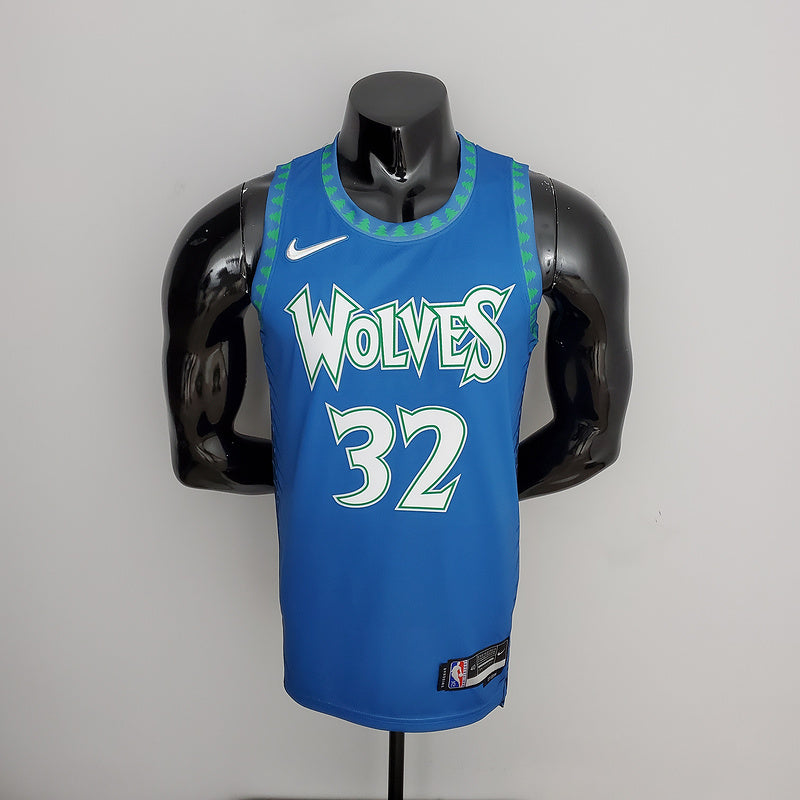 CAMISA MINNESOTA TIMBERWOLVES - AZUL COM NIKE BRILHANTE - CITY EDITION 75TH ANNIVERSARY - 2022