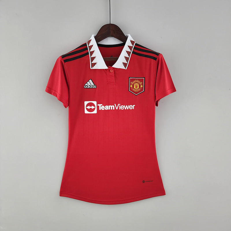 CAMISA MANCHESTER UNITED - CASA/ HOME - FEMININO - 22/ 23