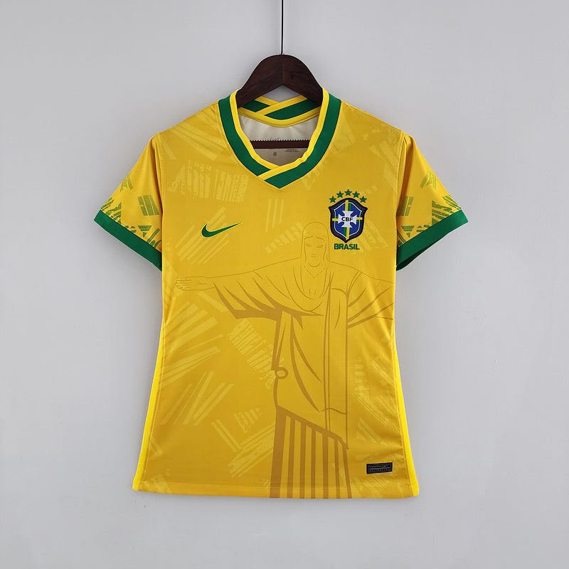 CAMISA BRASIL - CONCEITO - AMARELA CRISTO REDENTOR - FEMININO - 22/ 23