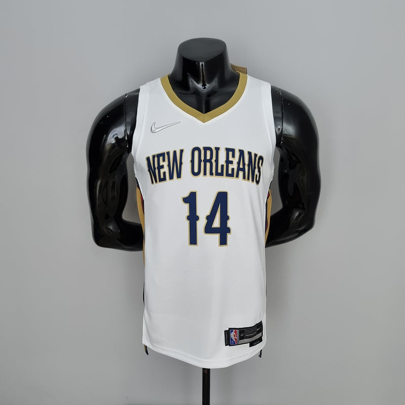 CAMISA NEW ORLEANS PELICANS - BRANCA COM NIKE BRILHANTE - ICON EDITION 75TH ANNIVERSARY - 2021/ 2022