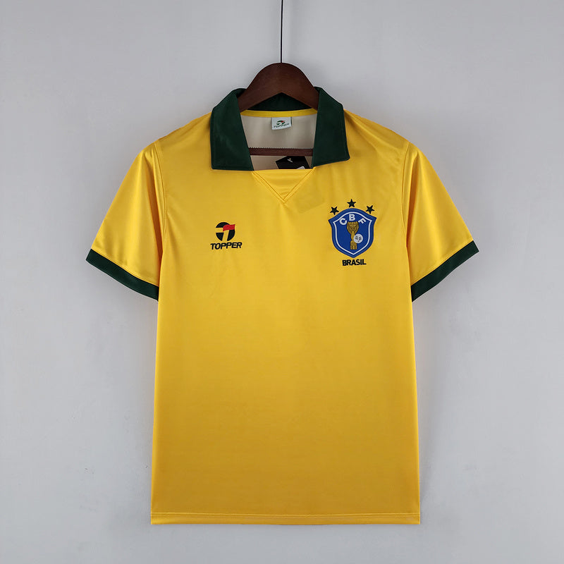 CAMISA BRASIL - RETRÔ - CASA/ HOME - TORCEDOR - 1988