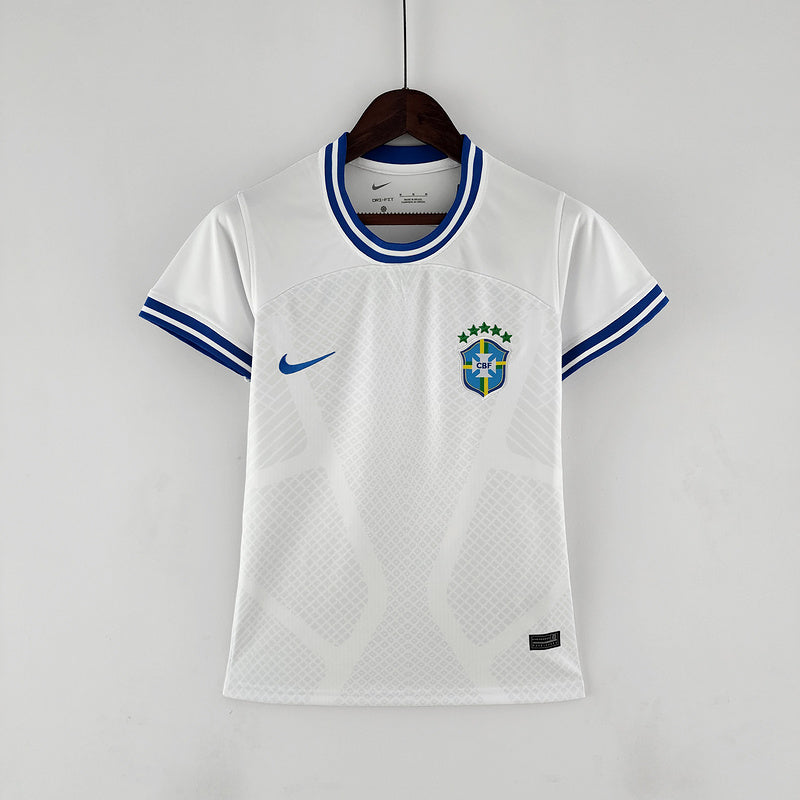 CAMISA BRASIL - CONCEITO - BRANCA COM AZUL - FEMININO - 22/23