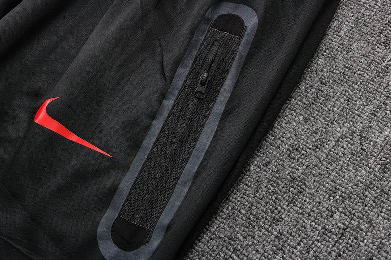 KIT PASSEIO COM CAPUZ - PARIS SAINT GERMAIN (PSG) - VERMELHO E PRETO