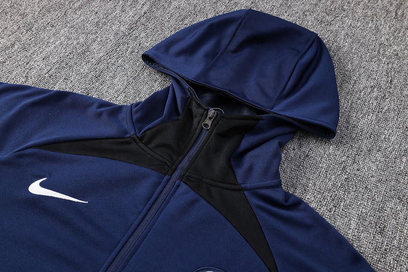 KIT PASSEIO COM CAPUZ - PARIS SAINT GERMAIN (PSG) - AZUL ESCURO E PRETO