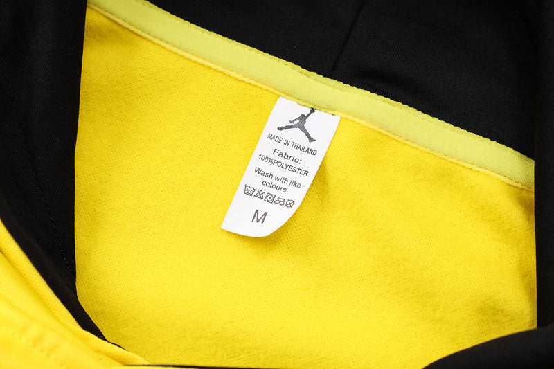 KIT PASSEIO COM CAPUZ - PARIS SAINT GERMAIN (PSG) - AMARELO E PRETO