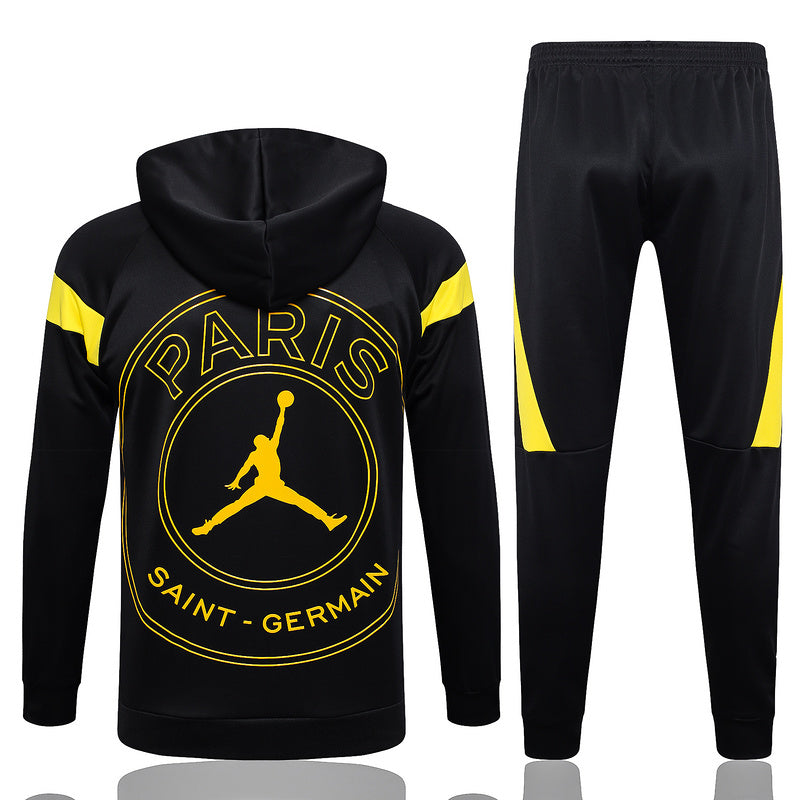 KIT PASSEIO COM CAPUZ - PARIS SAINT GERMAIN (PSG) - PRETO E AMARELO