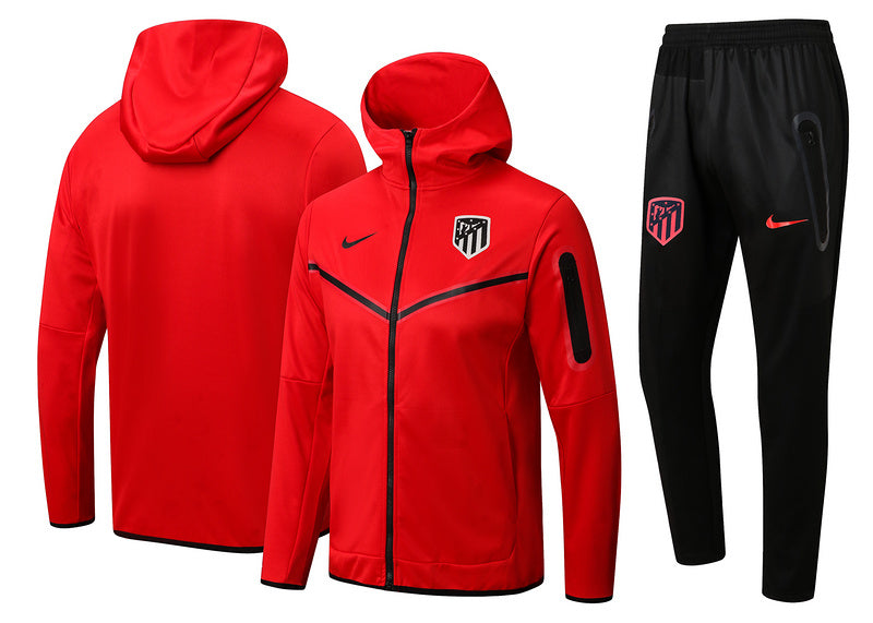 KIT PASSEIO COM CAPUZ - ATLETICO DE MADRID - VERMELHO E PRETO