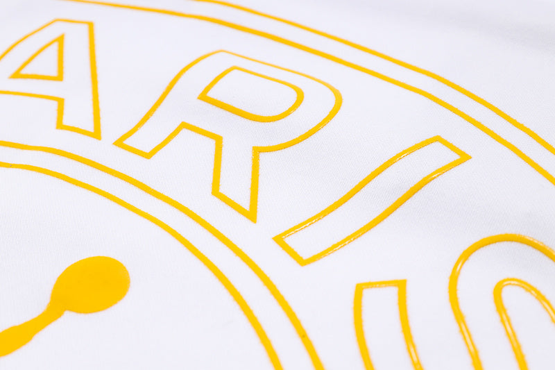KIT PASSEIO COM CAPUZ - PARIS SAINT GERMAIN (PSG) - BRANCO, PRETO E AMARELO
