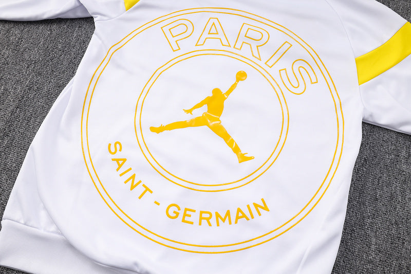 KIT PASSEIO COM CAPUZ - PARIS SAINT GERMAIN (PSG) - BRANCO, PRETO E AMARELO