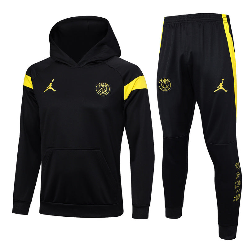 KIT PASSEIO COM CAPUZ - PARIS SAINT GERMAIN (PSG) - PRETO E AMARELO