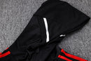 KIT PASSEIO COM CAPUZ - MANCHESTER UNITED - PRETO E VERMELHO