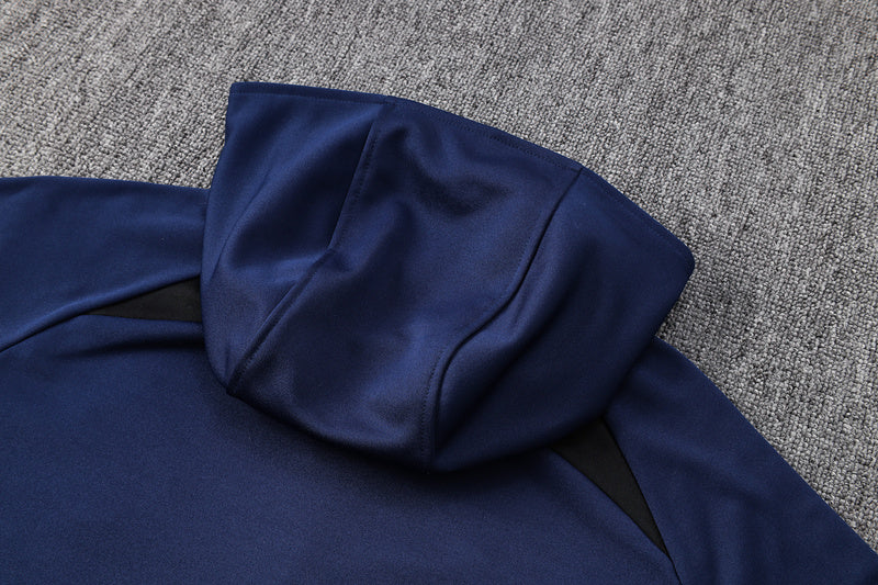 KIT PASSEIO COM CAPUZ - PARIS SAINT GERMAIN (PSG) - AZUL ESCURO E PRETO