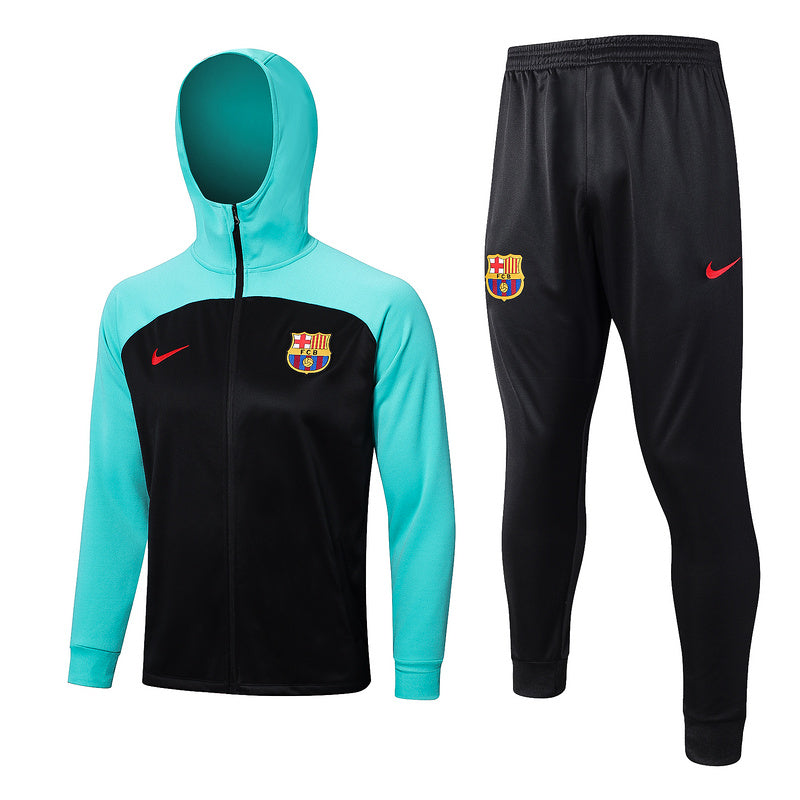 KIT PASSEIO COM CAPUZ - BARCELONA - PRETO E AZUL CLARO