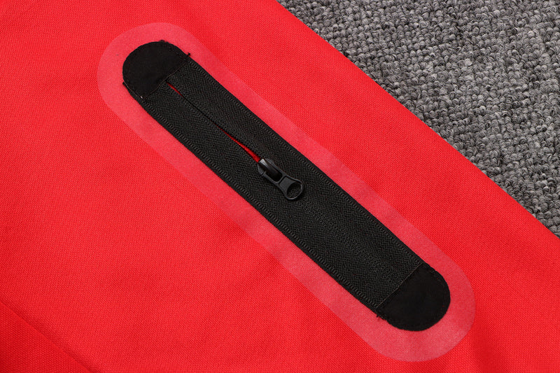 KIT PASSEIO COM CAPUZ - PARIS SAINT GERMAIN (PSG) - VERMELHO E PRETO