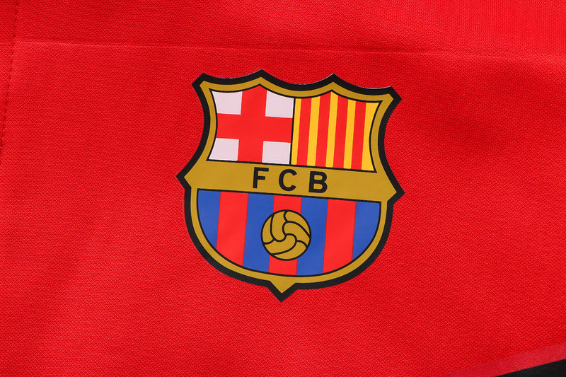 KIT PASSEIO COM CAPUZ - BARCELONA - VERMELHO E PRETO