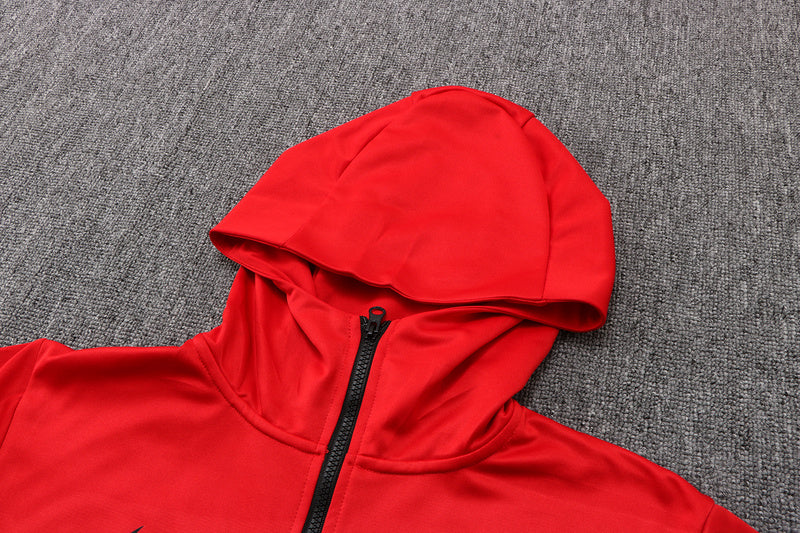 KIT PASSEIO COM CAPUZ - PARIS SAINT GERMAIN (PSG) - VERMELHO E PRETO