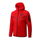 KIT PASSEIO COM CAPUZ - PARIS SAINT GERMAIN (PSG) - VERMELHO E PRETO