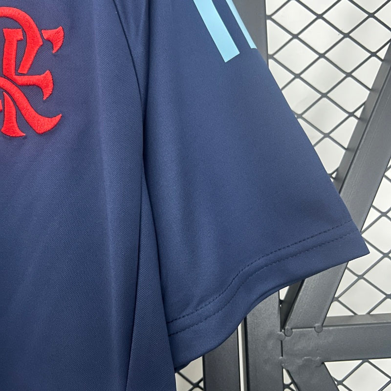 CAMISA FLAMENGO - TREINO AZUL- PÓLO TORCEDOR - 25/26