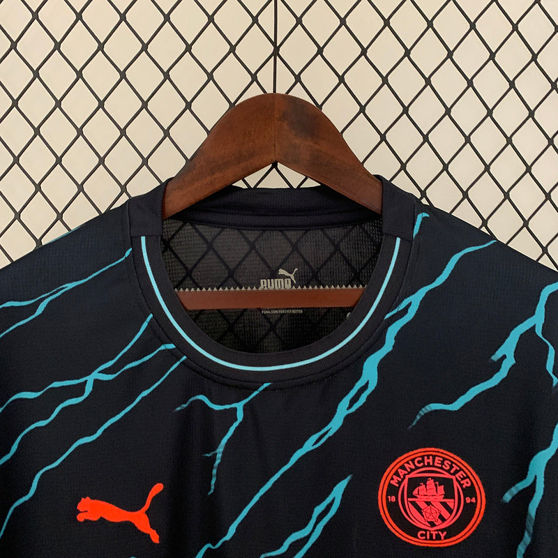 CAMISA MANCHESTER CITY - MANGA LONGA - TERCEIRA/ THIRD - TORCEDOR - 23/24