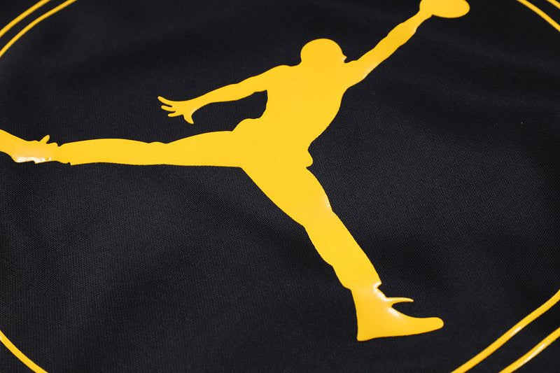 KIT PASSEIO COM CAPUZ - PARIS SAINT GERMAIN (PSG) - PRETO E AMARELO