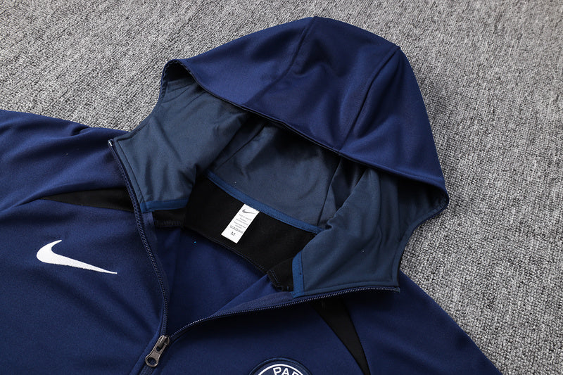 KIT PASSEIO COM CAPUZ - PARIS SAINT GERMAIN (PSG) - AZUL ESCURO E PRETO