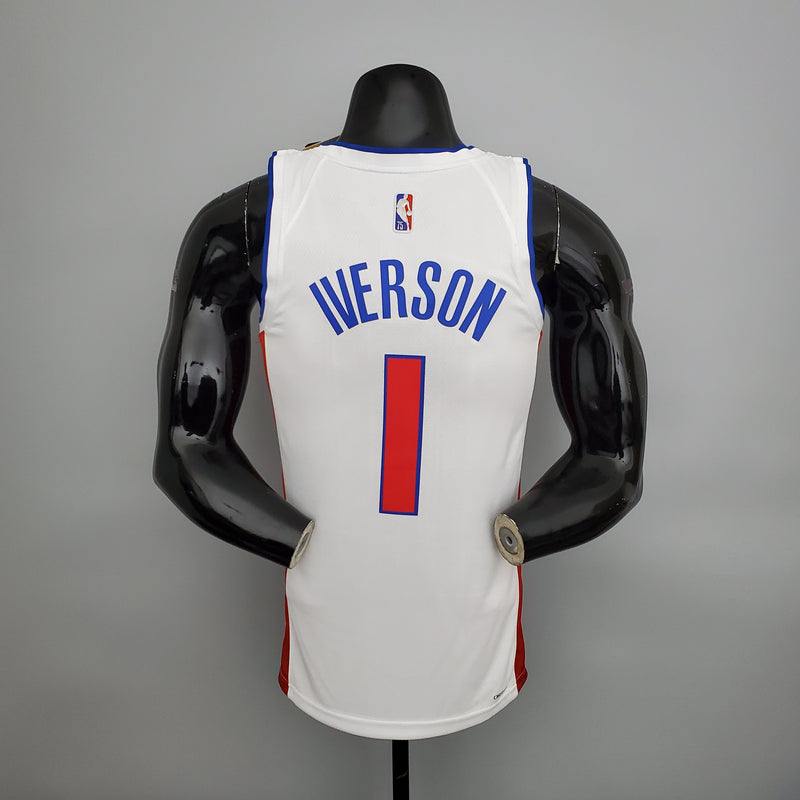 CAMISA DETROIT PISTONS - BRANCA COM NIKE BRILHANTE - ICON EDITION 75TH ANNIVERSARY - 2021/ 2022