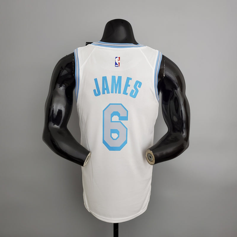 CAMISA LOS ANGELES LAKERS - BRANCA E AZUL CLARO 2021 -