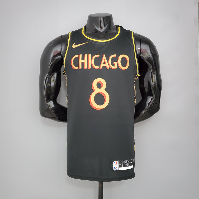 CAMISA CHICAGO BULLS - PRETA NOVA 2021 - #8 LAVINE