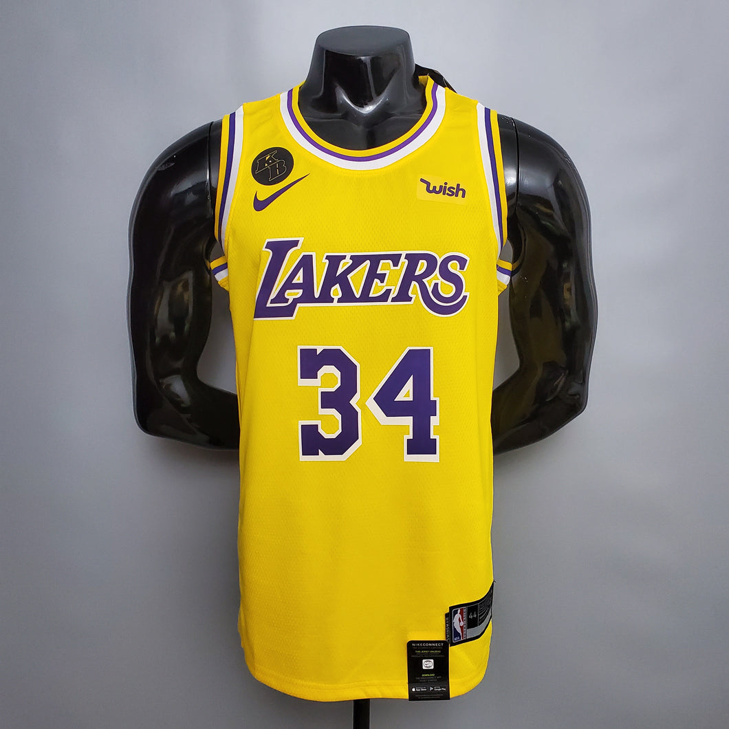 CAMISA LOS ANGELES LAKERS - AMARELA - COMEMORATIVA KB - #34 O'NEAL