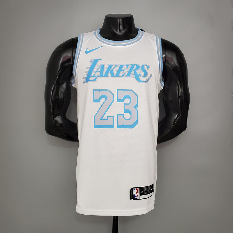 CAMISA LOS ANGELES LAKERS - BRANCA E AZUL CLARO 2021 - #23 JAMES