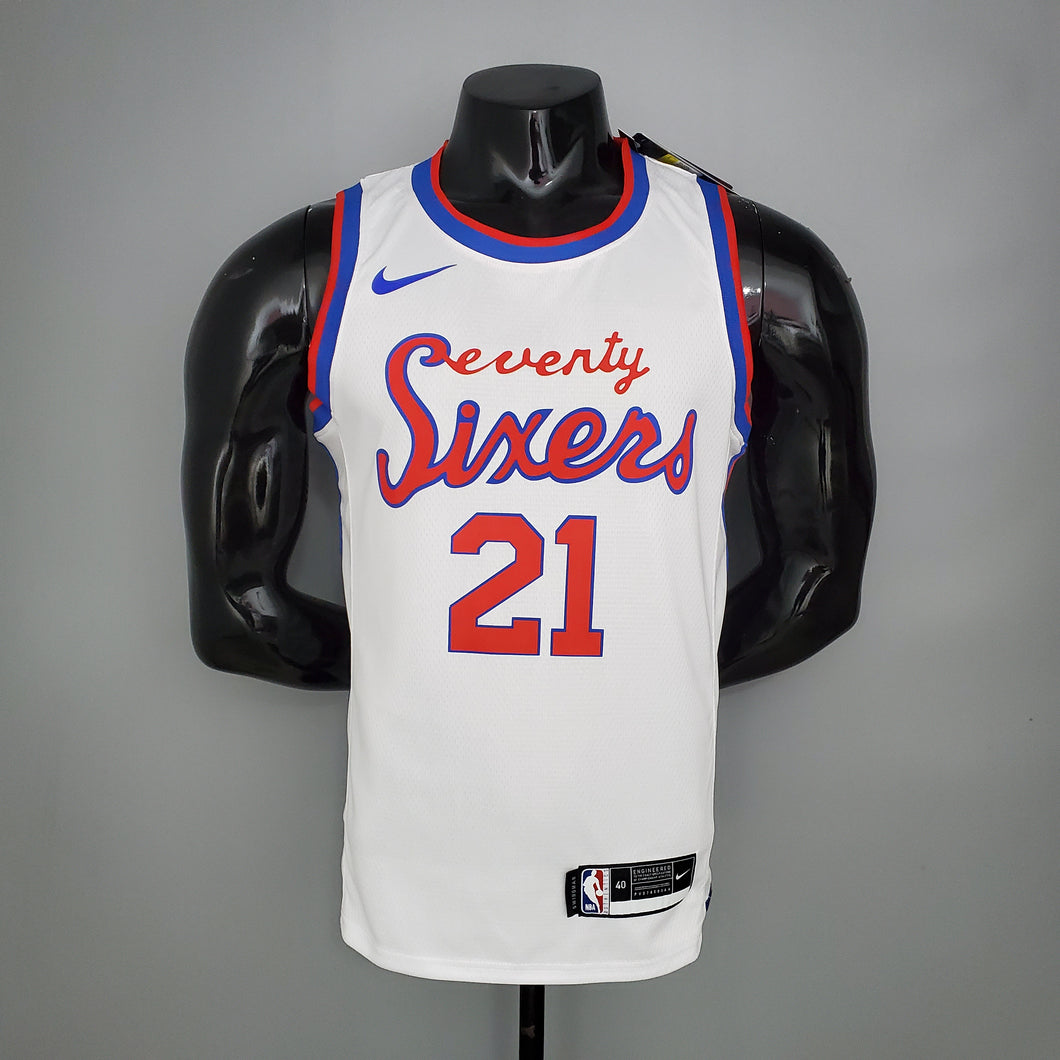 CAMISA PHILADELPHIA 76ERS - BRANCA LIMITADA 2021  - #21 EMBIID