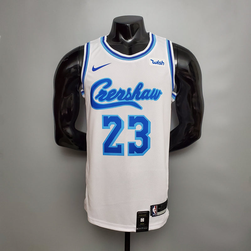 CAMISA LOS ANGELES LAKERS - BRANCA - CRENSHAW - #23 JAMES