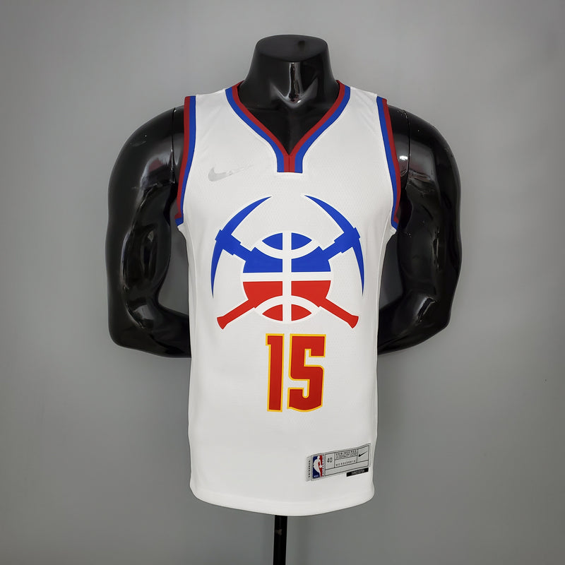 CAMISA DENVER NUGGETS EDIÇÃO BÔNUS - BRANCA - #15 JOKIC