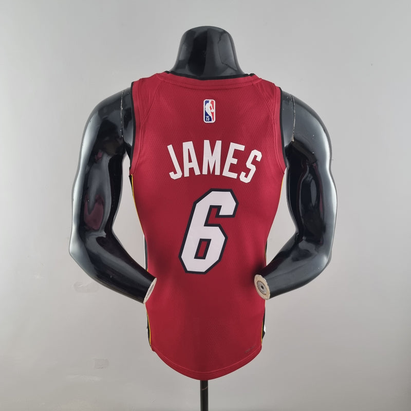 CAMISA MIAMI HEAT - ICON EDITION 75TH ANNIVERSARY - NIKE BRILHANTE - VERMELHA - 2021/ 2022