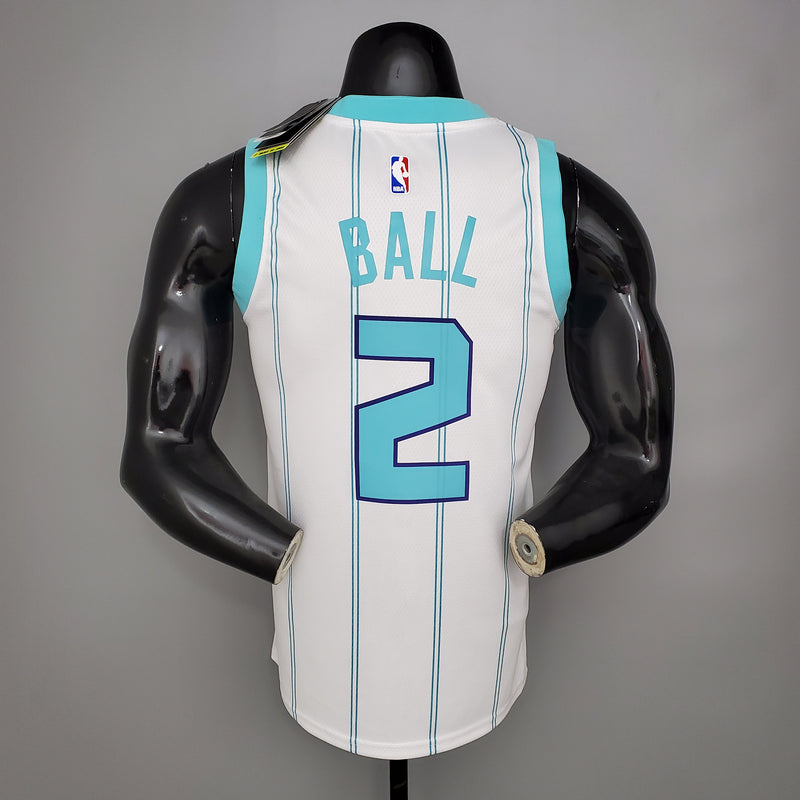 CAMISA CHARLOTTE HORNETS - BRANCA COM AZUL BEBÊ -