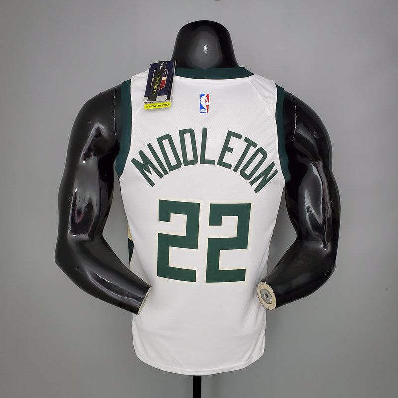 CAMISA MILWAUKEE BUCKS - BRANCA E VERDE 20/21 -