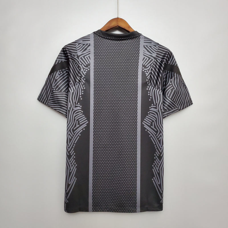 CAMISA PARIS SAINT GERMAIN (PSG) - TREINO/TRAINING - PRETA E CINZA - TORCEDOR - 20/21