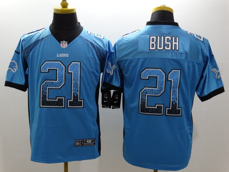 CAMISA DETROIT LIONS - EDIÇÃO ESPECIAL AZUL - #21 BUSH