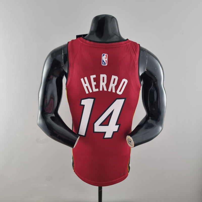 CAMISA MIAMI HEAT - ICON EDITION 75TH ANNIVERSARY - NIKE BRILHANTE - VERMELHA - 2021/ 2022