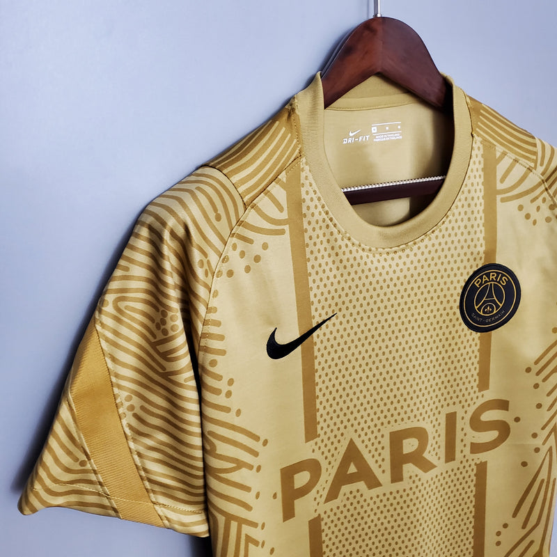 CAMISA PARIS SAINT GERMAIN (PSG) - TREINO/TRAINING - DOURADA - TORCEDOR - 20/21
