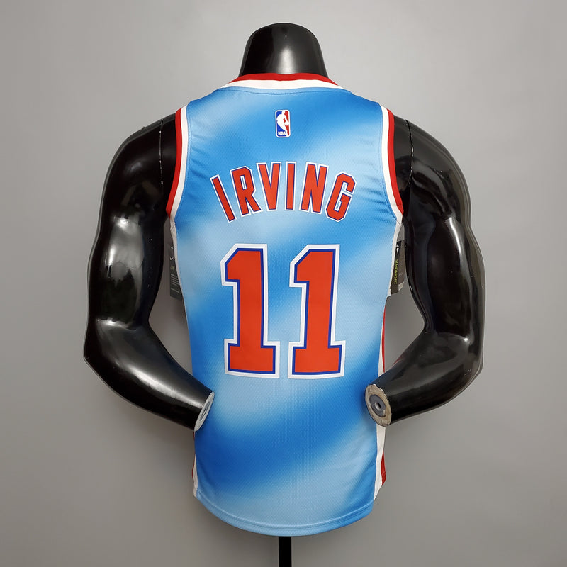 CAMISA BROOKLYN NETS - AZUL COM VERMELHO - RETRÔ -