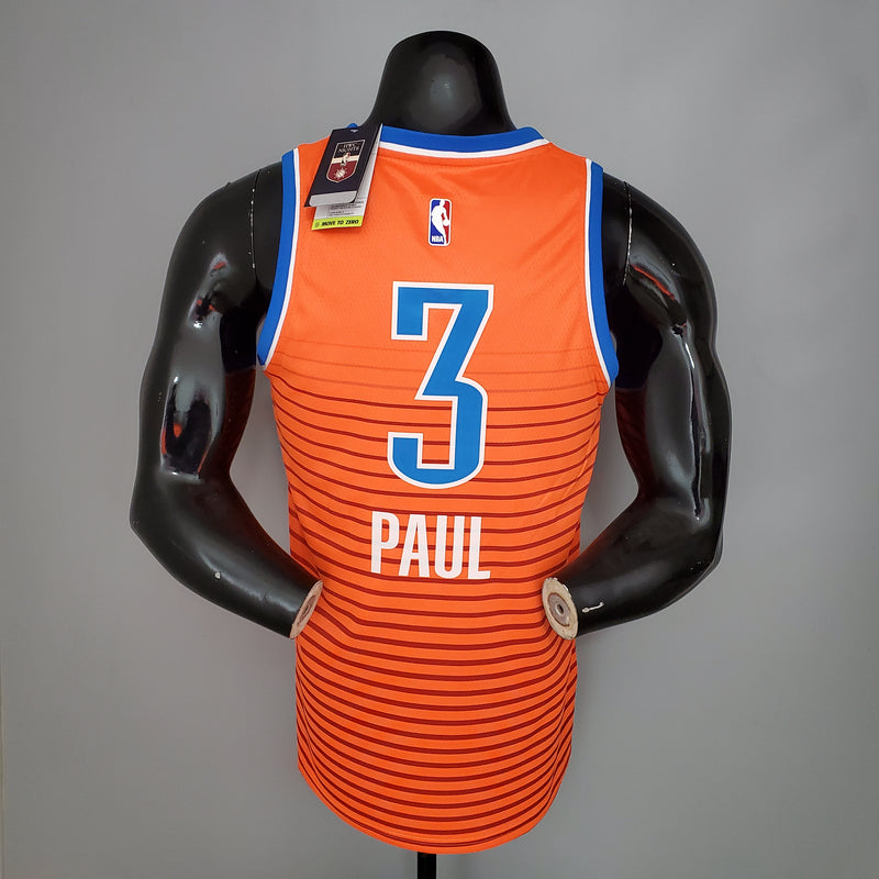 CAMISA OKLAHOMA CITY THUNDER - TEMPORADA 21/22 - LARANJA LISTRADA
