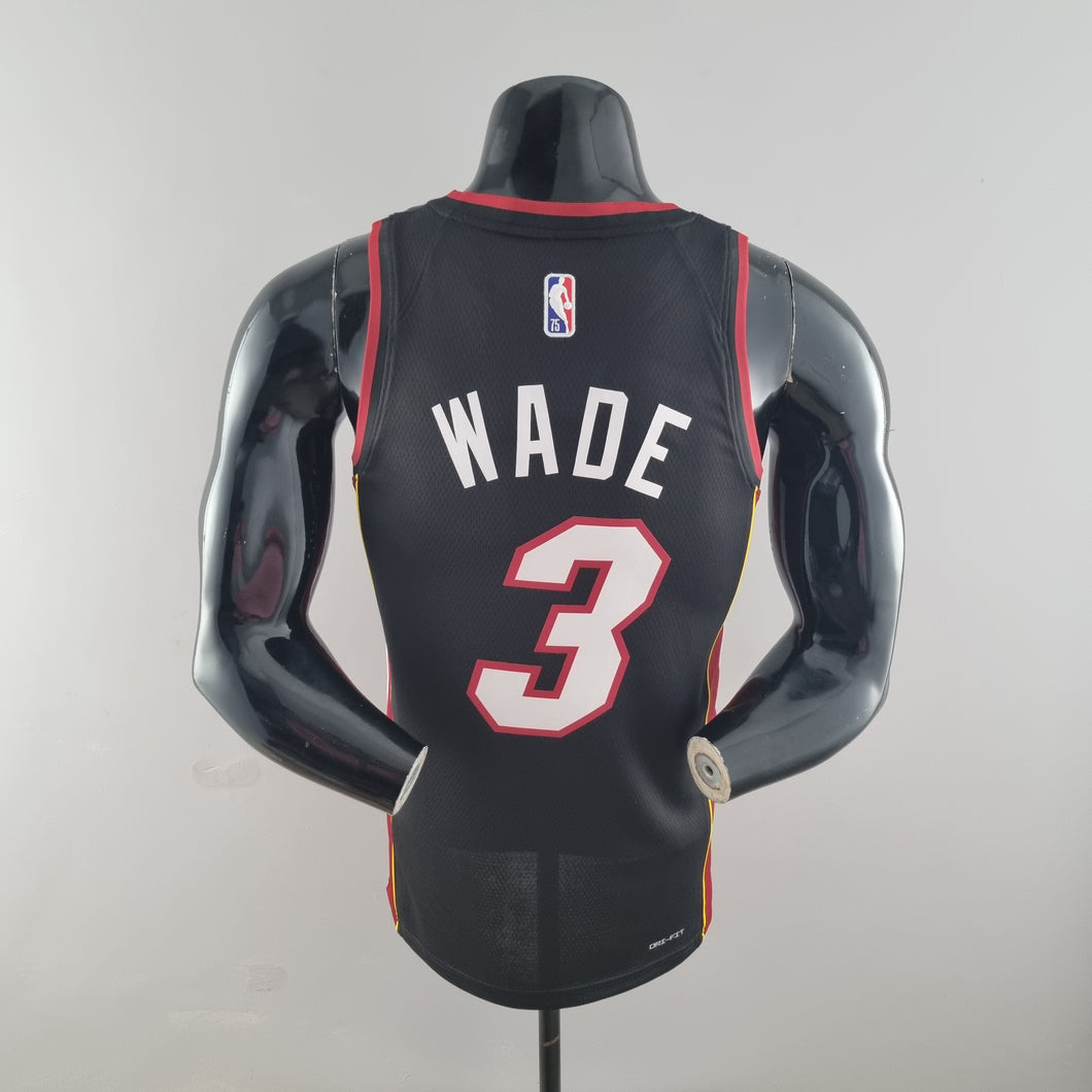 CAMISA MIAMI HEAT - ICON EDITION 75TH ANNIVERSARY - NIKE BRILHANTE - PRETA - 2021/ 2022