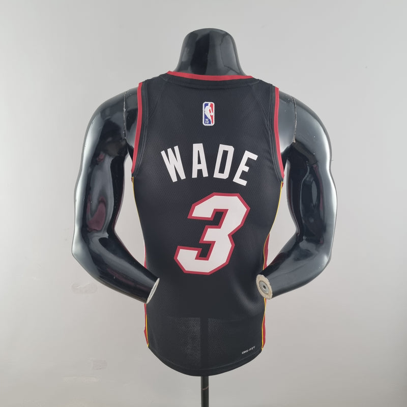 CAMISA MIAMI HEAT - ICON EDITION 75TH ANNIVERSARY - NIKE BRILHANTE - PRETA - 2021/ 2022