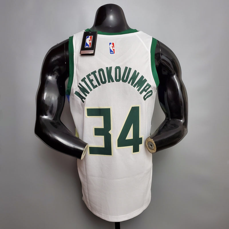 CAMISA MILWAUKEE BUCKS - BRANCA E VERDE 20/21 -
